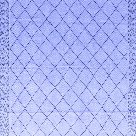 Ahgly Company Machine Washable Indoor Square Solid Blue Modern Area Rugs, 6' Square