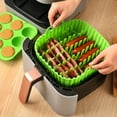 thumbnail image 2 of Shoreew Square Air Fryer Liner Silicone Baking Mat 6.7 Inch Non-Stick Oven Safe Tray BPA-Free Air Fryer Basket for Even Cooking, 2 of 7