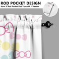 thumbnail image 2 of Kitchen Curtains Small Short Cafe Window Curtains Hello Kawaii Cat Cute Rod Pocket Bathroom Tier Window Treatment Drapes 54x18inch, 2 of 3