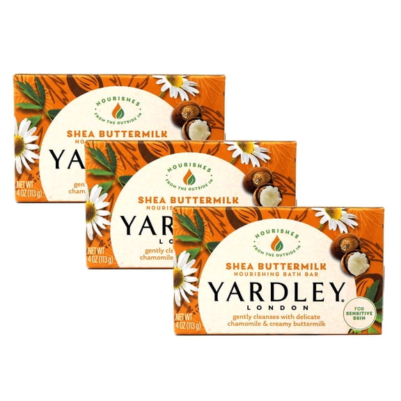 Yardley Shea Buttermilk Bath Bar, 4.25 oz Pack of 3