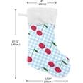 thumbnail image 2 of Coolnut 2 Pack Christmas Stockings 17.7 Inches Cherry Checkered Large Size Xmas Cable Stocking Gifts & Decorations for Family Holiday Xmas Party, 2 of 7