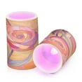 thumbnail image 7 of Yayeee Flameless Candles with Remote Flickering Battery Operated Multi Color Changing, Purple Abstract Floral, 7 of 7