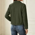 thumbnail image 5 of Mifsaly Womens Cropped Trench Jackets Notched Lapel Double Breasted Wool Coats Fall Winter Fashion Stylish Going Out Dating Shopping Work Office Casual Outfits Army Green,S, 5 of 7