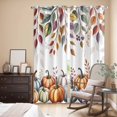thumbnail image 3 of Kitchen Curtains 84 Inch Length 2 Panels, Fall Grommets Window Treatment Curtain, Thanksgiving Pumpkins Weeping Maple Leaf Thermal Curtains Drapes for Living Room/Bathroom, 3 of 9