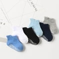 thumbnail image 4 of 6 Pairs Color Random Baby Cotton Socks Breathable Elastic Infant Toddler Crew Socks, Solid Color, Boy, 3-5 Years Old, 4 of 9