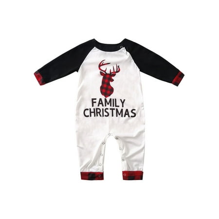 

Multitrust Matching Family Christmas Pajamas Deer Raglan Tops + Plaid Pants