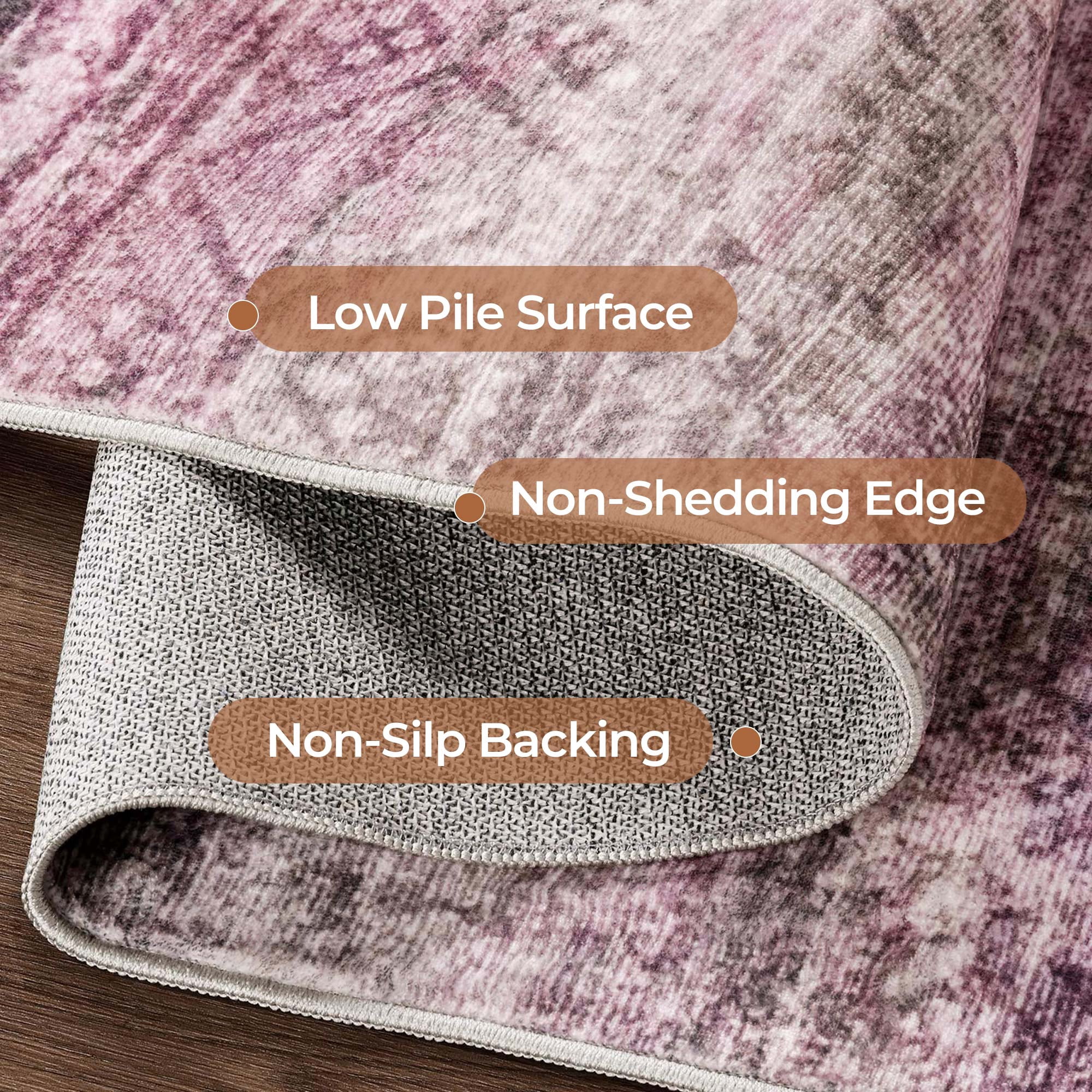 9x12 Modern Abstract Rugs Washable Non-Slip Ombre for Living Room Bedroom Study Room-Orchid