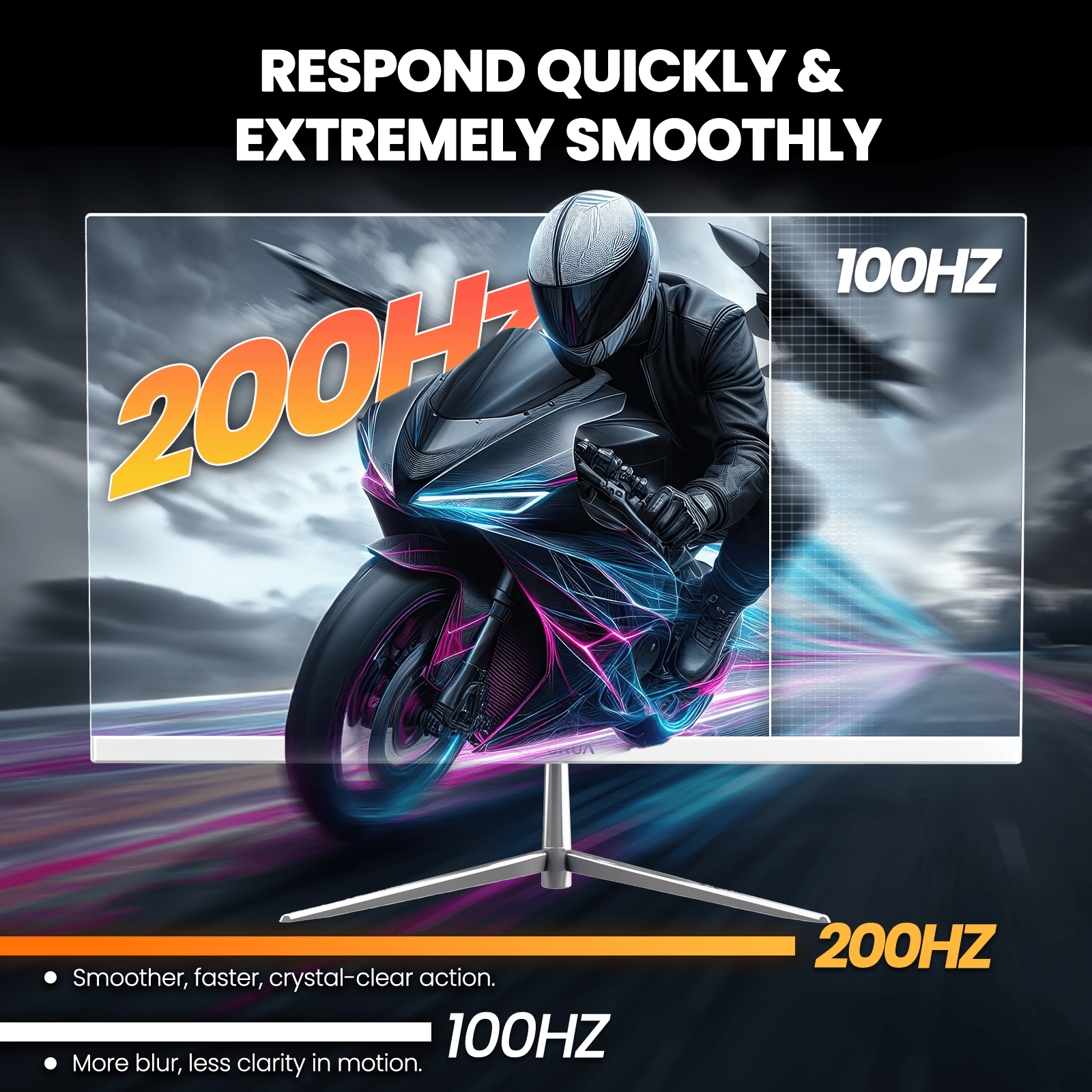 CRUA 24.5"200Hz Gaming Monitor, IPS FHD(1920x1080P) ,120% sRGB, Support FreeSync, 3-Sided Narrow Bezel, Compatible Wall Mountable(HDMI, DP), Built-in Speakers