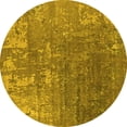 thumbnail image 1 of Ahgly Company Machine Washable Indoor Round Oriental Yellow Industrial Area Rugs, 6' Round, 1 of 4