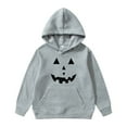 thumbnail image 1 of Wdgfv Garçon Halloween Imprimé Graphique Chandail à Capuchon à Enfiler Veste Douce Confortable Tenue Décontractée pour Enfants Gris 2-3 Ans, 1 of 4
