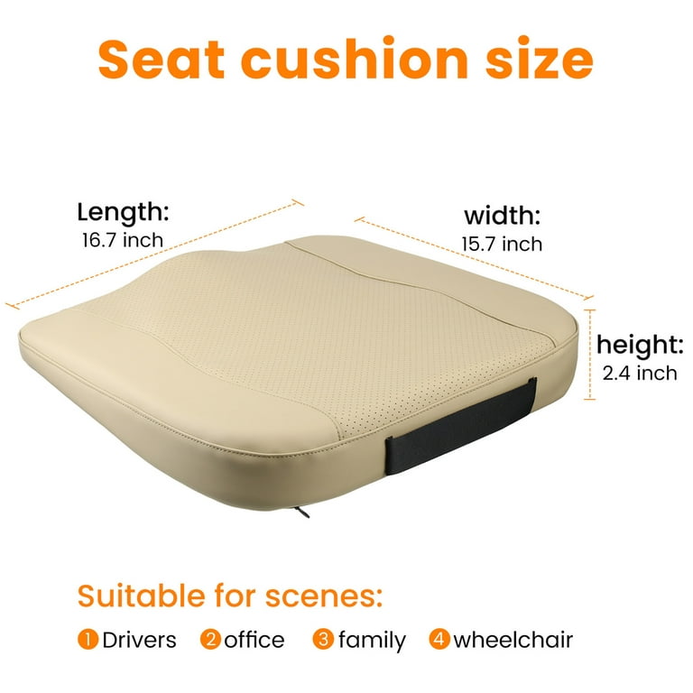 ELUTO Car Seat Cushion Wedge Cushion Chair Pad Memory Foam Seat