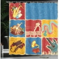 thumbnail image 4 of Ambesonne Retro Shower Curtain, Music Jazz Grunge Boho, 69"Wx70"L, Multicolor, 4 of 5