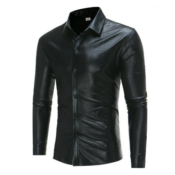 Camisa estampada de manga larga para hombre: prenda informal de moda para discotecas, para otoño-invierno, mezcla de algodón, tallas S-XL