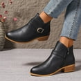 thumbnail image 4 of Mostsola Ankle Boots for Women Low Stacked Heel Round Toe Booties Vintage Zipper Short Boots, 4 of 8