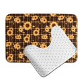 thumbnail image 6 of Honeii Brown Plaid Sunflower Pattern Bathroom Anti-Skid Pad Bathroom Mat Vintage Seamless Pattern Not-Slip Toilet Rug Set, 6 of 6