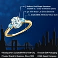 thumbnail image 2 of Gem Stone King 10K Yellow Gold Sky Blue Aquamarine and Swiss Blue Topaz 3-Stone Ring for Women | 1.50 Cttw | Oval 8X6MM | Gemstone March Birthstone | Size 9, 2 of 6