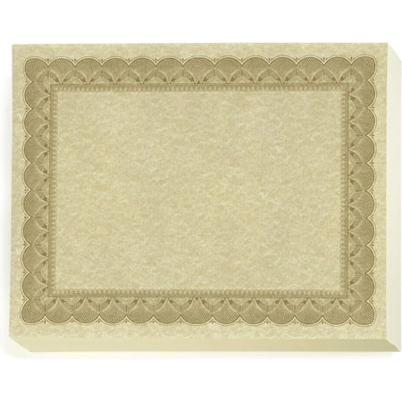 PaperDirect Gold Metallic Traditional Metal Colored Standard Aged Parchment Certificates, 8½ x 11, 100 Count, Certificates and Awards Paper, for School, Work, Diplomas & Award Certificates