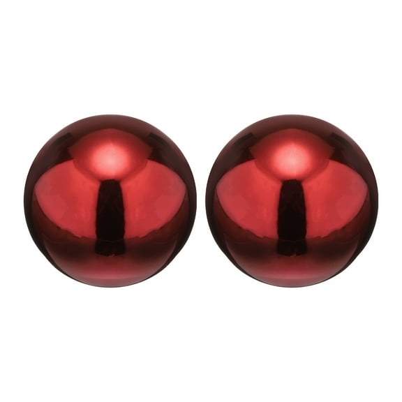 2 Packs Gazing Globe Decor Ball, 1.5 Inch 38mm Polished Hollow Ball, Ruby Red
