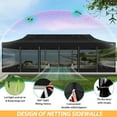 thumbnail image 6 of COBIZI 10x30 Heavy Duty Pop up Canopy with Mosquito Net,Instant Outdoor Shelter Large Canopy Tent for Outside,Gazebo with Mesh Sidewalls for Party,Backyard,Camping,Black, 6 of 10