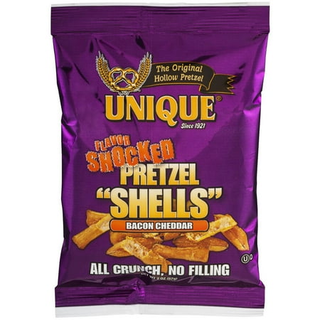 Cheddar Pretzel - Unique Flavor Shocked Bacon Cheddar Pretzel Shells, 5.5 oz, 24 count