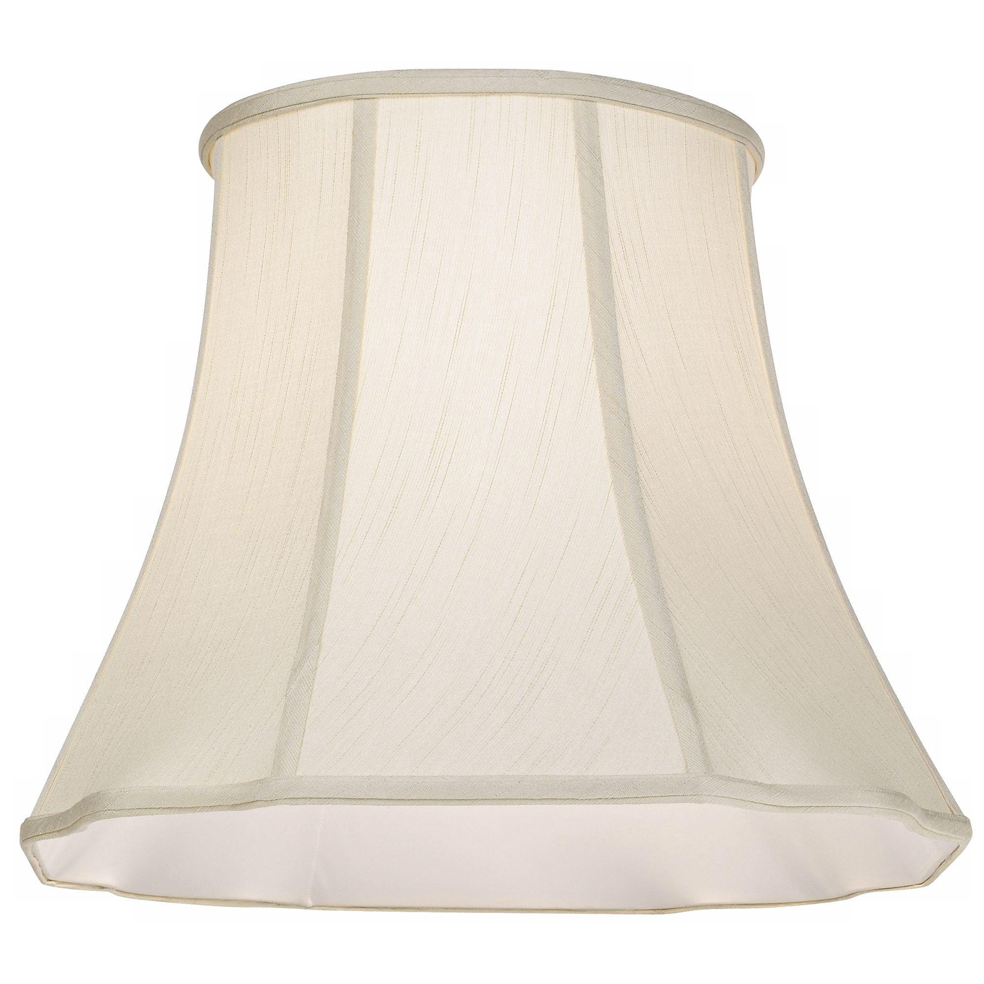Imperial Shade Creme Bell Large Curve Cut Corner Lamp Shade 11" Top x 18" Bottom x 15" Slant x 14.5" High (Spider) Replacement with Harp and Finial