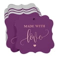 thumbnail image 3 of Inkdotpot Pack Of 100 Real Rose Gold Foil Bracket Shape Paper Tags Made With Love Wedding Favor Hang Tags, 3 of 7