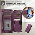 thumbnail image 2 of Allytechgroup for Samsung Galaxy S24 Wallet Case, Premium PU Leather Magnetic Buckle Zipper Pocket Card Slots Flip Stand Protective Cover with Hand Strap & Shoulder Strap - Darkpurple, 2 of 12