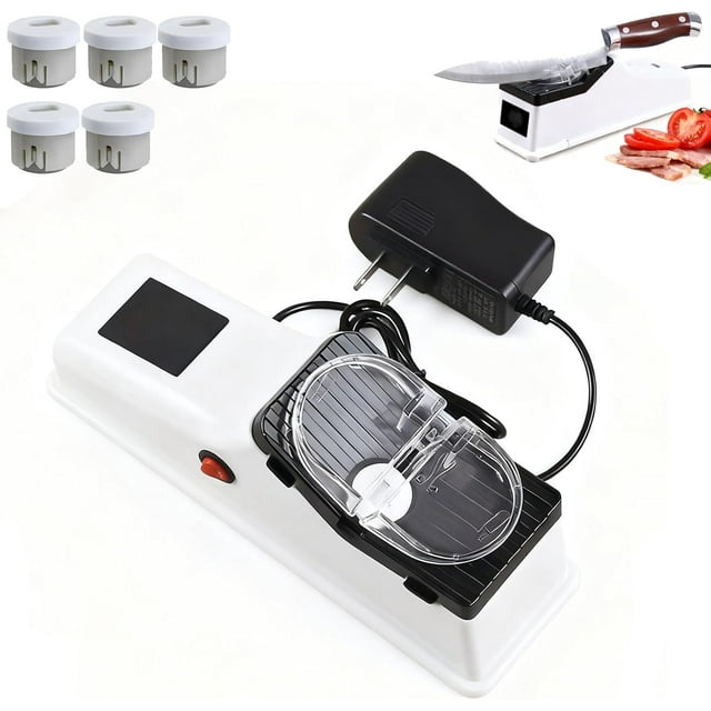 Besyner Sharp Pro,USB Electric Knife Sharpener, Professional Electric Knife Sharpeners for Kitchen Knives,Double Sided Knife Sharpener, 5s Quick Sharpening,Stable Non-Slip Base (B,1pcs)