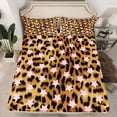 thumbnail image 2 of Feelyou Pink Stars Plum Bed Sheets, Modern Cheetah Print King Sheets, 4 Pieces, 2 of 7