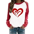 thumbnail image 2 of Viikei Women's Long Sleeve Tops,Valentine's DayShirts for Women Crewneck Graphic Sweatshirts Heart Pullover Casual Long Sleeve Gift Tops Blouse Red XXL, 2 of 7