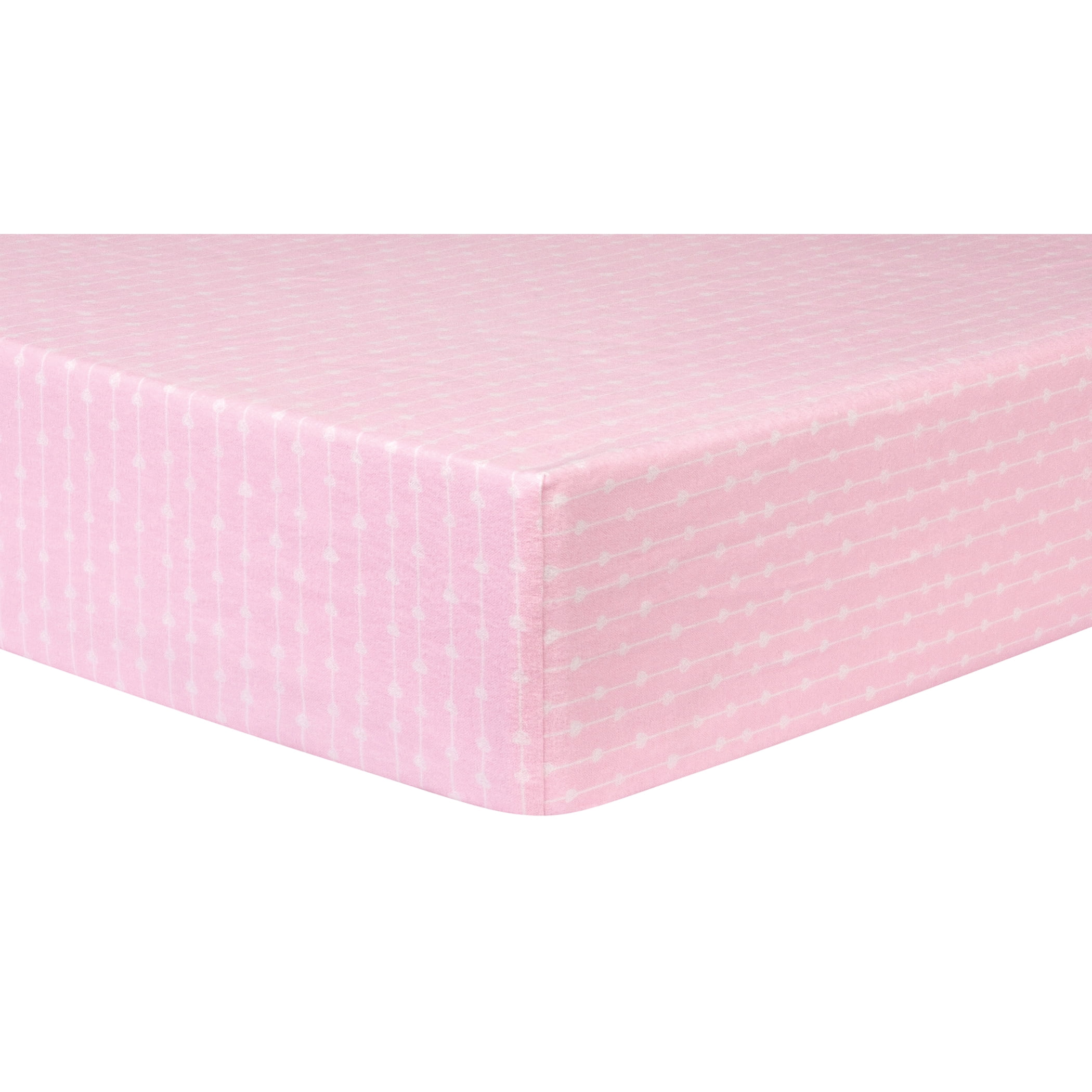 Stripe Hearts Deluxe Flannel Fitted Crib Sheet