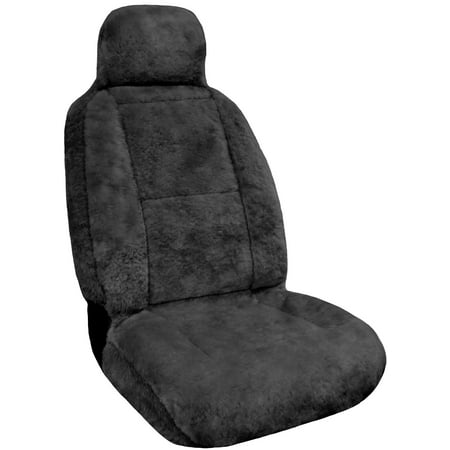 Sheepskin Seat Insert - Eurow Sheepskin Seat Cover New XL Design Premium Pelt - Gray