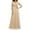 Beige, variant on Lovskoo Wedding Guest Dresses for Women Evening Gown Appear Thin Three-Quarter Sleeve Lace V-Neck Lace Stitching Waist Length Dress Cocktail Dresses 2023 Beige