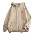 thumbnail image 4 of Yuannlog Womens Hoodies Zip Up Coats Fleece Pullovers Breast Cancer Awareness Month Long Sleeve Pockets Drawstring Casual Sweatshirts Jackets, 4 of 6