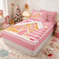 thumbnail image 3 of Manfei Gingerbread Zipper Twin Comforter Sets with Fitted Sheet and 2 Pillowcases Christmas Zipper Bedding Set, Gray Green, Xmas Reversible, 3 of 7