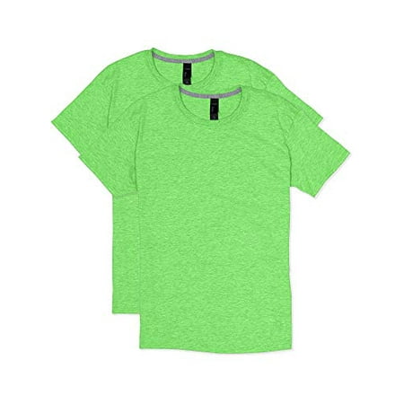 Hanes Men's 2 Pack X-Temp Performance T-Shirt, Neon Lime Heather, Small
