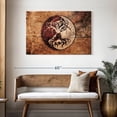 thumbnail image 3 of Elephant Stock Yin Yang Wood Style Tree Wall Art - Horizontal Canvas Wall Art - Living Room Wall Decor - Wellness Canvas - Brown And Beige Decor - 45" x 30", 3 of 8