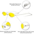 thumbnail image 3 of FEISEDY Vintage Small Sunglasses Oval Slender Metal Frame Candy Colors B2277, 3 of 6