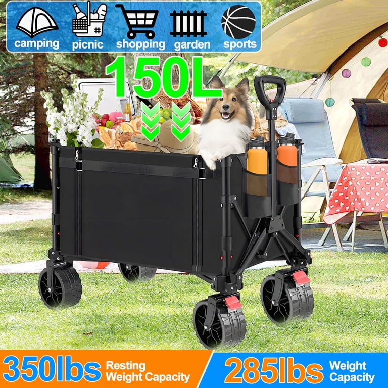Camkey Heavy Duty Collapsible Folding Wagon, All-Terrain Wheels photo 2