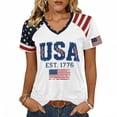 thumbnail image 4 of T Shirts For Women White Womens Tops Fashion 250Th Anniversary Print V Neck 250Th Anniversary T Patriotic Tee Summer Tops, 4 of 4