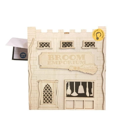 Make Market Halloween Broom Emporium Light Up 3D House 6x5.5in
