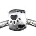 thumbnail image 3 of Paw Print on Round Black Enamel Bead Spacer for Snake Chain Charm Bracelet, 3 of 3
