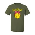 thumbnail image 2 of Wild Bobby, Cute Ribbon Bow Softball Mom Gift, Mother's Day, Men Graphic T-Shirt, Military Green, X-Large, 2 of 3