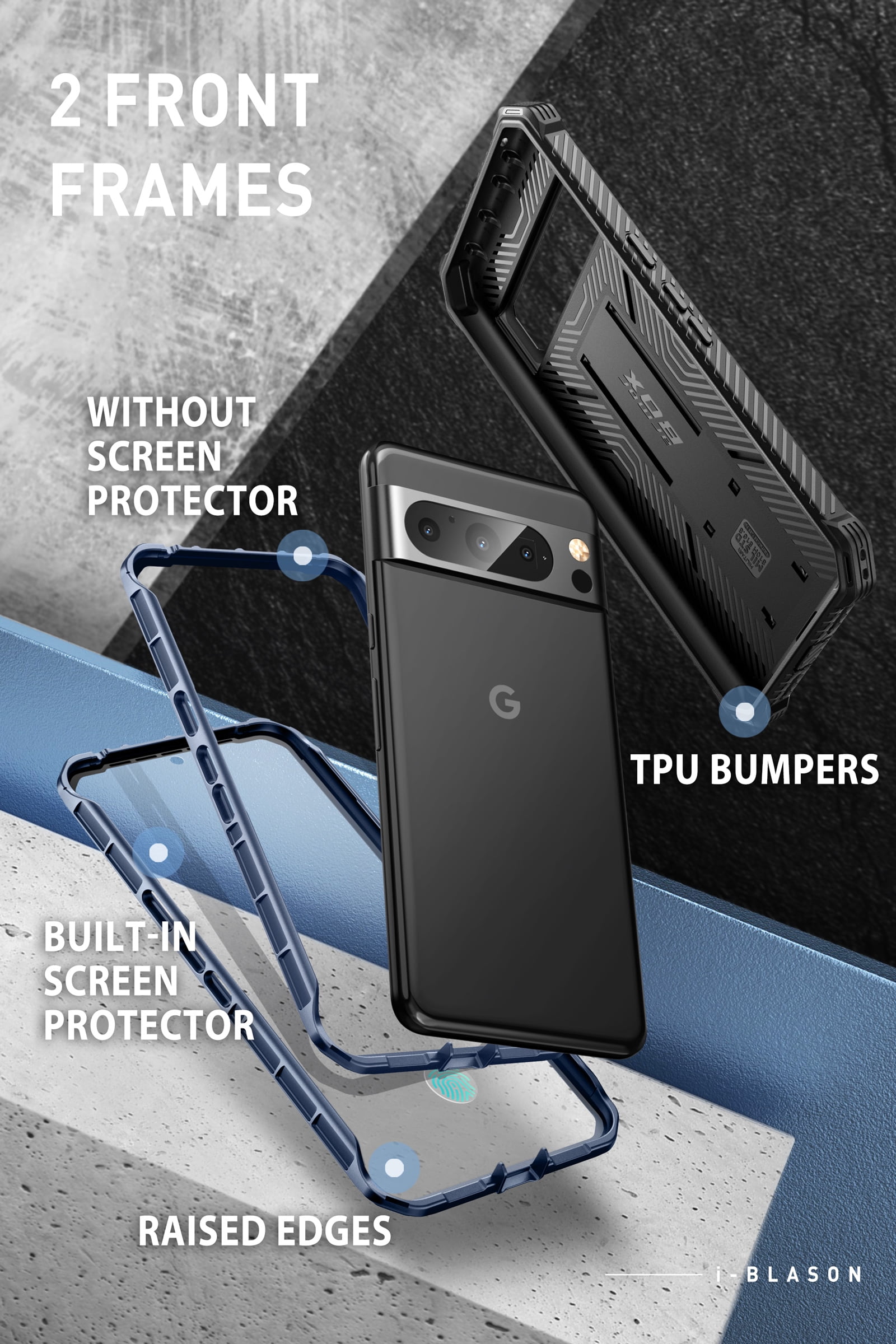 i-Blason Armorbox Series Rugged Cell Phone Case for Google Pixel 8 Pro, Tilt