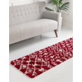 thumbnail image 1 of Rugs.com Moroccan Trellis Shag Collection Rug – 3' 3 x 16' 5 Runner Burgundy Red Shag Rug Perfect for Living Rooms, Large Dining Rooms, Open Floorplans, 1 of 5