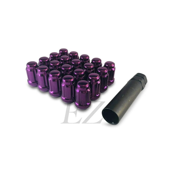20 Purple Spline Drive Small Diameter Acorn 1/2" Purple Lug Nut Kit with Key