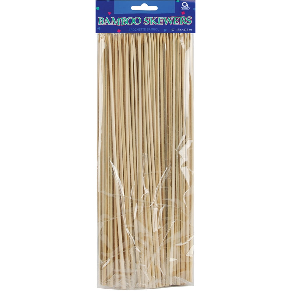 Bamboo Skewers, 12", 100Pack, Natural