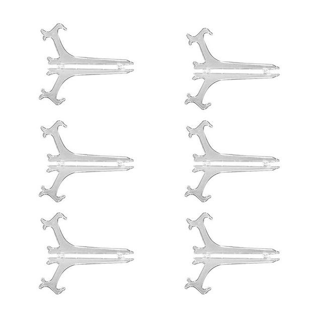 6pcs Plastic Easels Plate Holders Display Dish Rack Picture Frame Photo Book Pedestal Stand