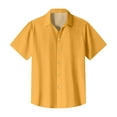 thumbnail image 5 of Lumtrix Men's Short Sleeve Dress Shirts Stretch Stain Shield Casual Button Down Shirts Solid Formal Shirt Yellow M, 5 of 5