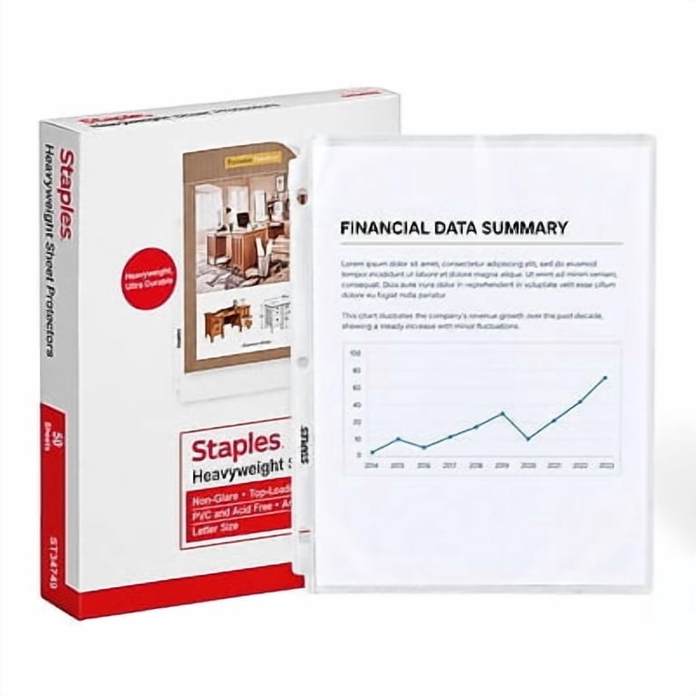 Staples Heavyweight Sheet Protectors, 50 Count photo 2